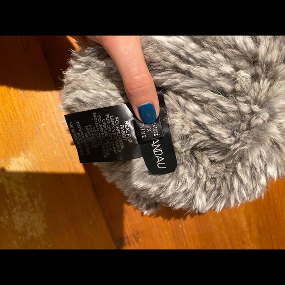 Adrienne Landau Real Rabbit Fur Hat - Picture 2 of 3